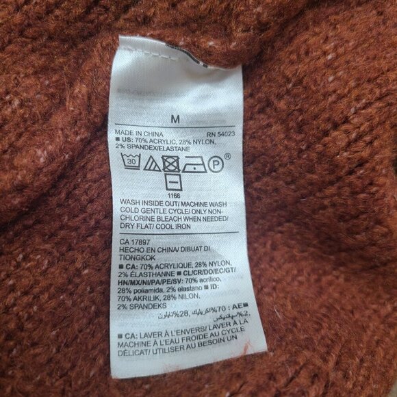 Old Navy Fuzzy Knit Caramel Brown Open Front Chunky Cardigan Long Sweater - Picture 9 of 9